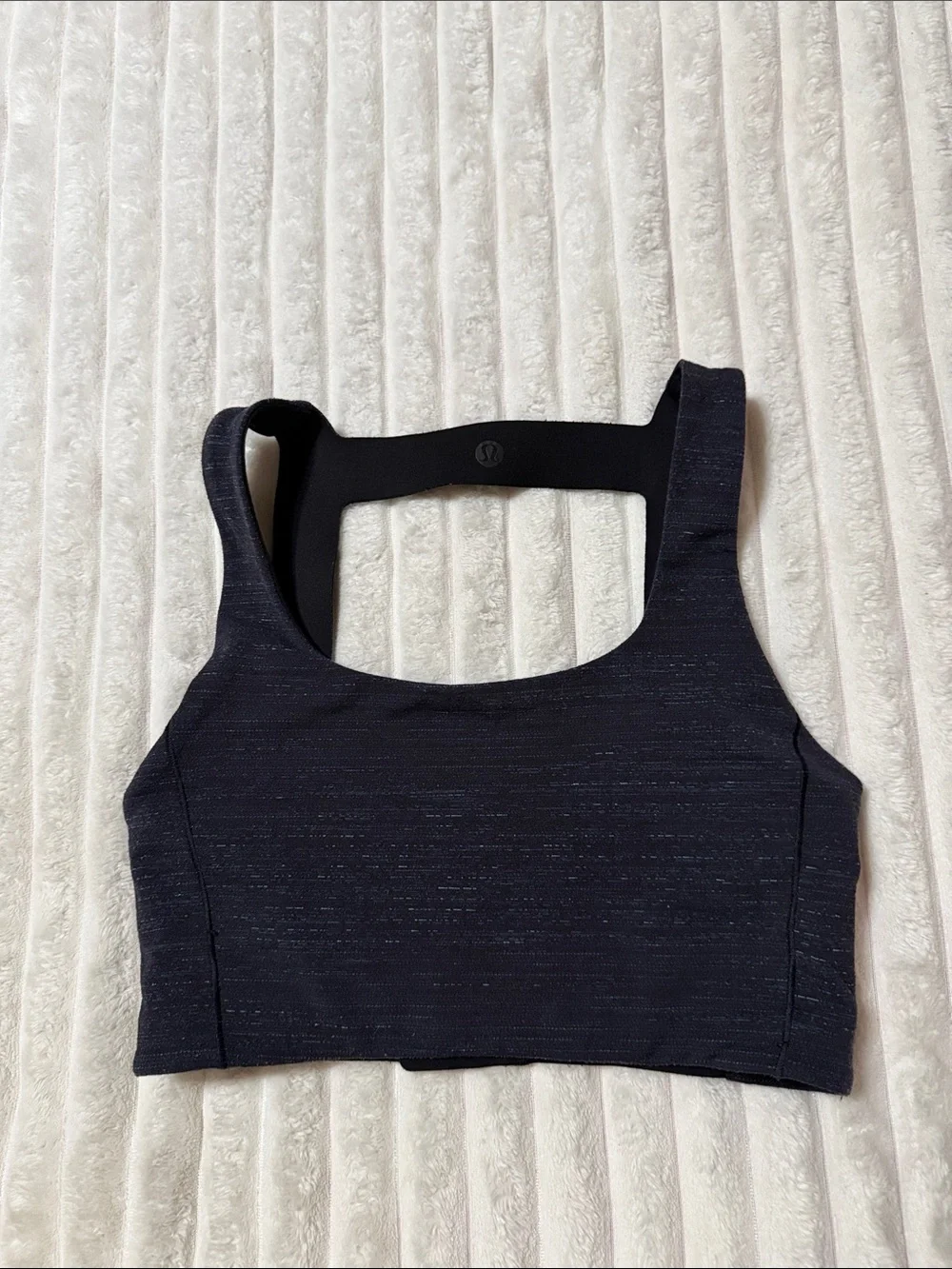 lululemon athletica navy black textured sports bra